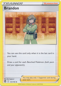 Brandon 151/195 Uncommon Silver Tempest Pokemon TCG - guardiangamingtcgs