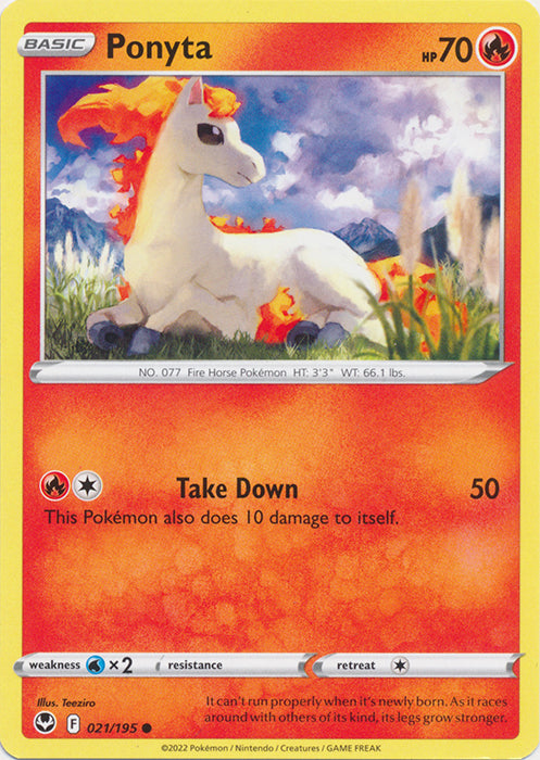 Ponyta 021/195 Common Silver Tempest Pokemon TCG - guardiangamingtcgs