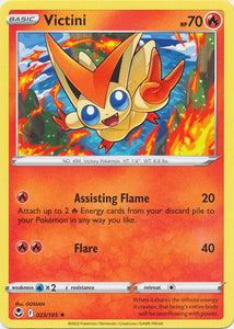 Victini 023/195 Rare Silver Tempest Pokemon TCG - guardiangamingtcgs