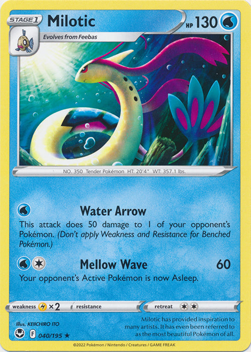 Milotic 040/195 Rare Silver Tempest Pokemon TCG - guardiangamingtcgs