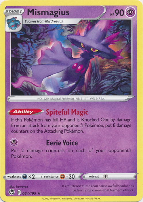 Mismagius 064/195 Rare Silver Tempest Pokemon TCG - guardiangamingtcgs