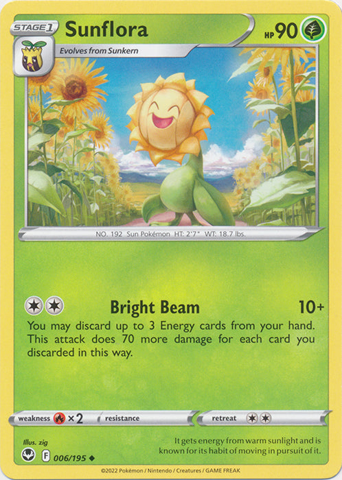Sunflora 006/195 Uncommon Silver Tempest Pokemon TCG - guardiangamingtcgs