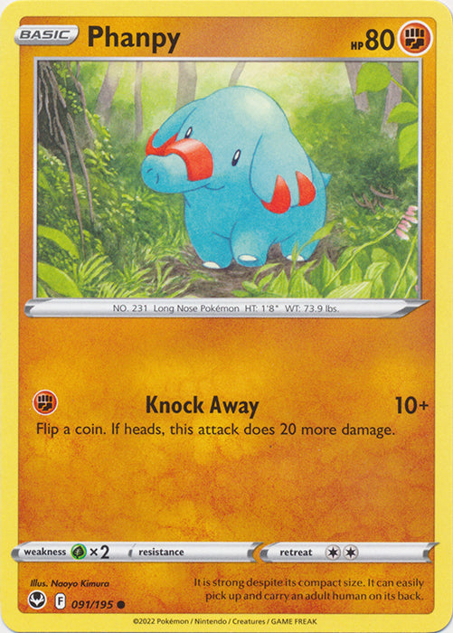 Phanpy 091/195 Common Silver Tempest Pokemon TCG - guardiangamingtcgs