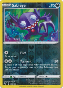 Reverse Holo Sableye 105/185 Uncommon Vivid Voltage Pokemon TCG - guardiangamingtcgs