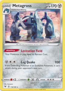 Metagross 118/185 Rare Vivid Voltage Pokemon TCG - guardiangamingtcgs