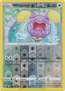 Reverse Holo Whismur 135/185 Common Vivid Voltage Pokemon TCG - guardiangamingtcgs