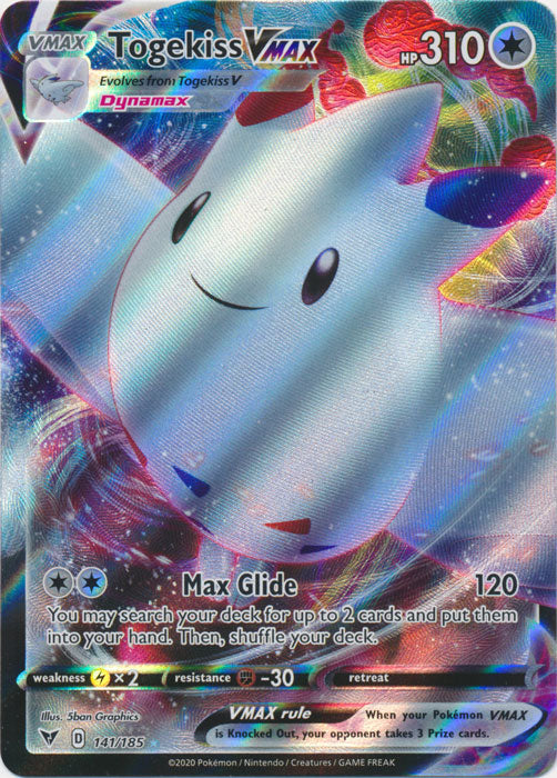 Holo Togekiss VMAX 141/185 Ultra Rare Vivid Voltage Pokemon TCG - guardiangamingtcgs