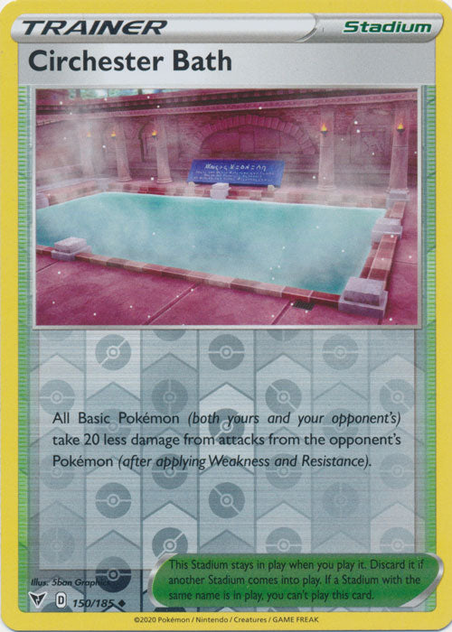 Reverse Holo Circhester Bath 150/185 Uncommon Vivid Voltage Pokemon TCG - guardiangamingtcgs