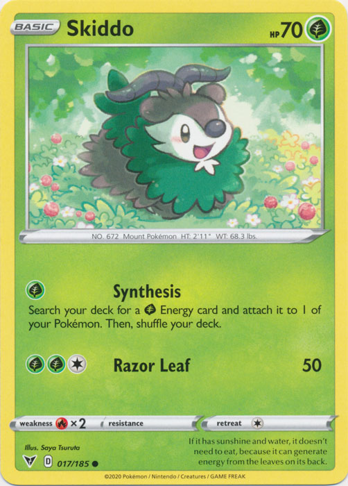 Skiddo 017/185 Common Vivid Voltage Pokemon TCG - guardiangamingtcgs