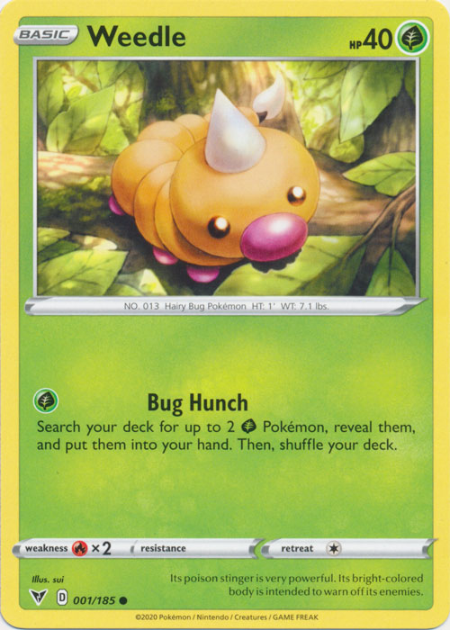 Weedle 001/185 Common Vivid Voltage Pokemon TCG - guardiangamingtcgs