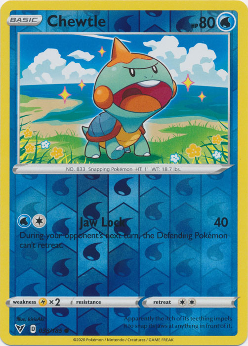 Reverse Holo Chewtle 038/185 Common Vivid Voltage Pokemon TCG - guardiangamingtcgs