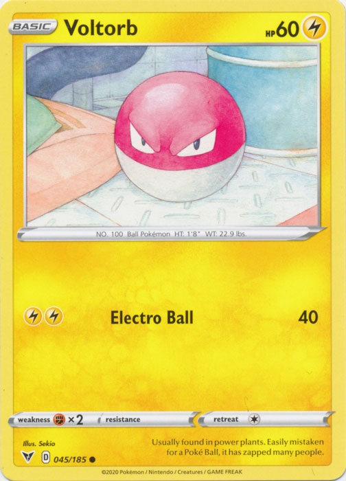 Voltorb 045/185 Common Vivid Voltage Pokemon TCG - guardiangamingtcgs