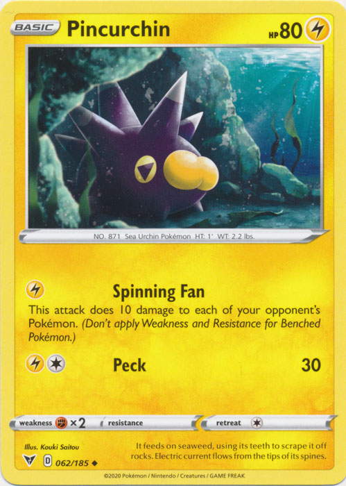 Pincurchin 062/185 Uncommon Vivid Voltage Pokemon TCG - guardiangamingtcgs