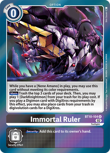 Foil Immortal Ruler BT10-104 R Xros Encounter Digimon TCG - guardiangamingtcgs