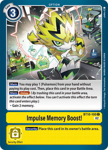 Impulse Memory Boost! BT10-100 C Xros Encounter Digimon TCG - guardiangamingtcgs