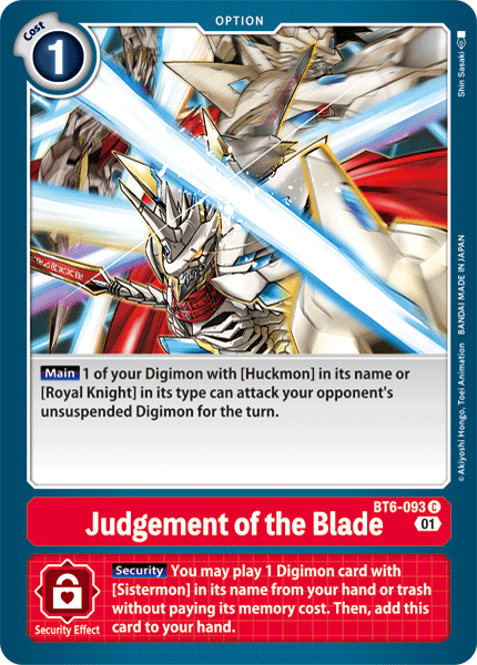 Judgement of the Blade BT6-093 C Double Diamond Digimon TCG - guardiangamingtcgs