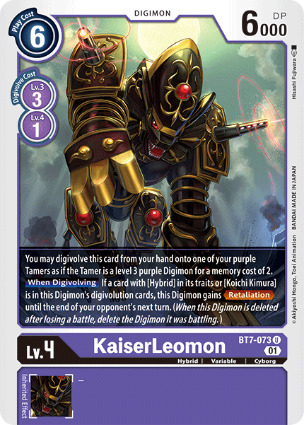 KaiserLeomon BT7-073 U Next Adventure Digimon TCG - guardiangamingtcgs