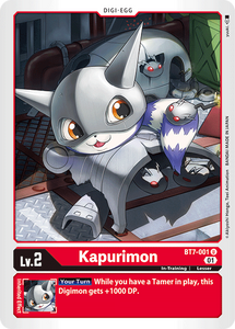 Kapurimon BT7-001 U Next Adventure Digimon TCG - guardiangamingtcgs