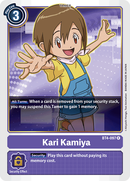 Kari Kamiya BT4-097 R Great Legend Digimon TCG - guardiangamingtcgs