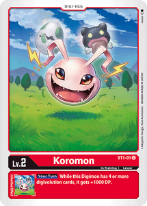 Koromon ST1-01 U Starter Deck 01: Gaia Red Digimon TCG - guardiangamingtcgs