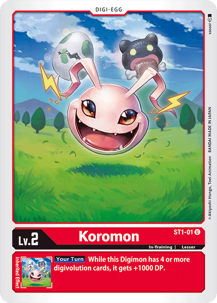 Koromon ST1-01 U Starter Deck 01: Gaia Red Digimon TCG - guardiangamingtcgs