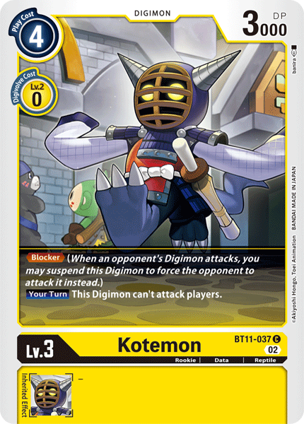 Kotemon BT11-037 C Dimensional Phase Digimon TCG - guardiangamingtcgs