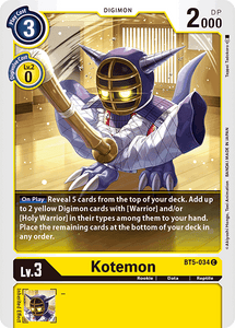 Kotemon BT5-034 C Battle of Omni Digimon TCG - guardiangamingtcgs