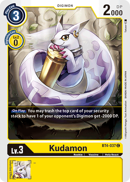 Kudamon BT4-037 C Great Legend Digimon TCG - guardiangamingtcgs