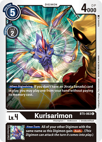 Kurisarimon BT5-063 C Battle of Omni Digimon TCG - guardiangamingtcgs