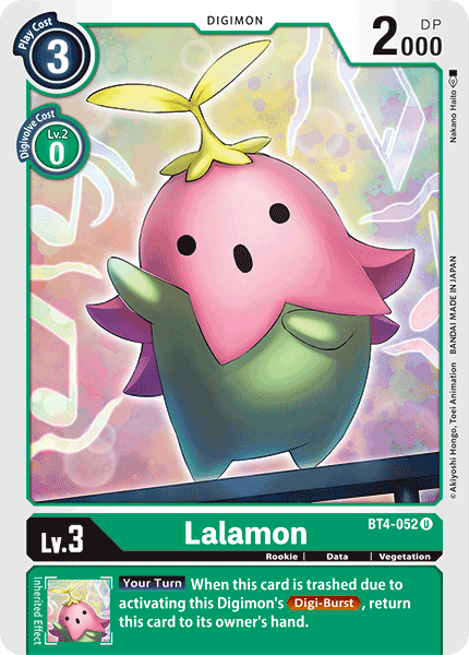 Lalamon BT4-052 U Great Legend Digimon TCG - guardiangamingtcgs