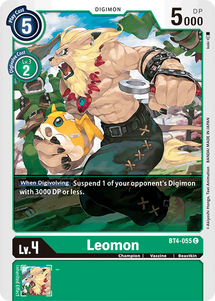 Leomon BT4-055 C Great Legend Digimon TCG - guardiangamingtcgs