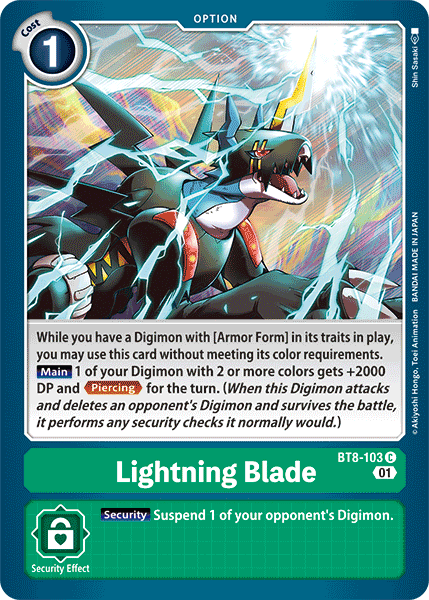 Lightning Blade BT8-103 C New Awakening Digimon TCG - guardiangamingtcgs