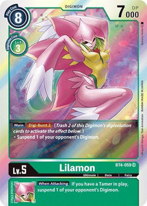 Foil Lilamon BT4-059 SR Great Legend Digimon TCG - guardiangamingtcgs