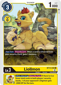 Liollmon BT13-036 C Versus Royal Knights Digimon TCG - guardiangamingtcgs