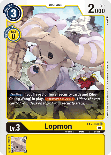 Lopmon EX2-020 C Digital Hazard Digimon TCG - guardiangamingtcgs