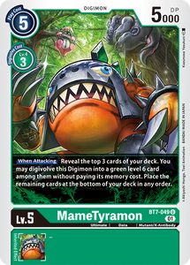 MameTyramon BT7-049 U Next Adventure Digimon TCG - guardiangamingtcgs