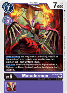 Matadormon BT9-077 C X Record Digimon TCG - guardiangamingtcgs