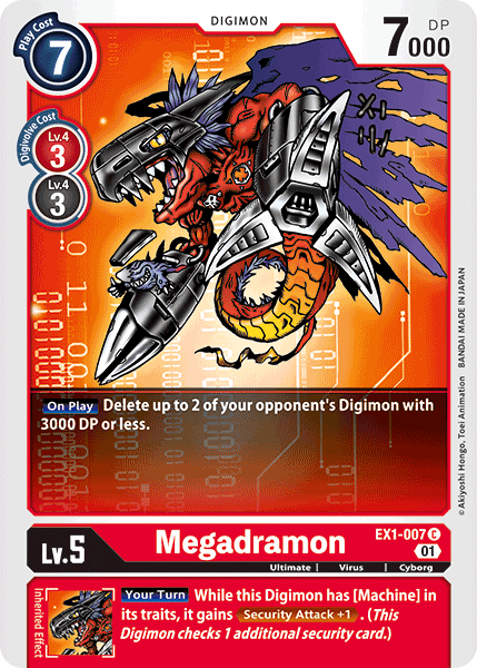 Megadramon EX1-007 C Classic Collection Digimon TCG - guardiangamingtcgs