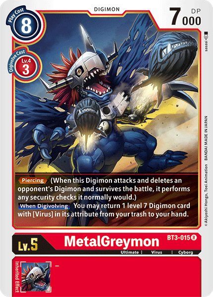 MetalGreymon - BT3-015 R Release Special Booster Digimon TCG - guardiangamingtcgs