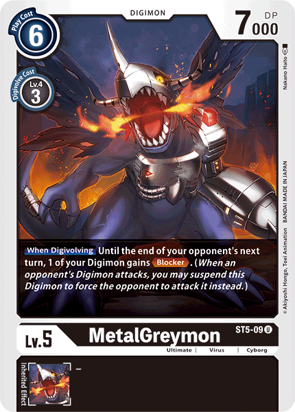 MetalGreymon ST5-09 U Starter Deck 05: Machine Black Digimon TCG - guardiangamingtcgs