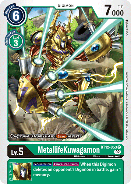 MetallifeKuwagamon BT12-053 C Across Time Digimon TCG - guardiangamingtcgs