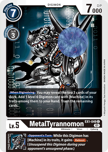 MetalTyrannomon EX1-049 C Classic Collection Digimon TCG - guardiangamingtcgs