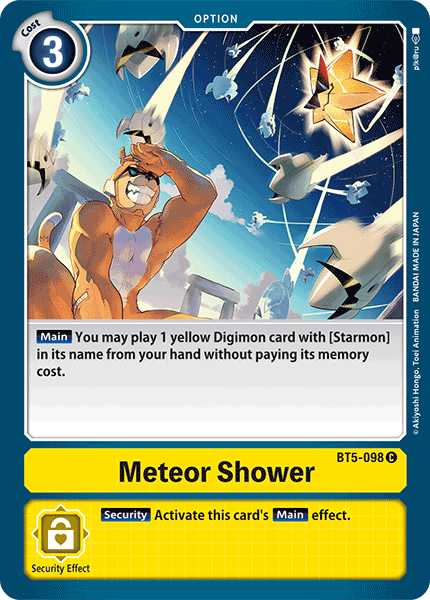 Meteor Shower BT5-098 C Battle of Omni Digimon TCG - guardiangamingtcgs