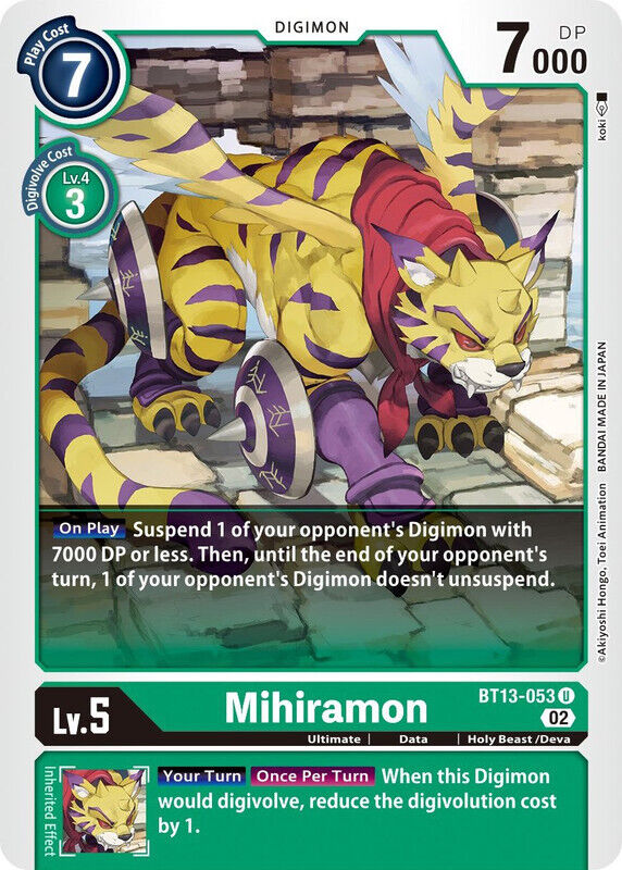 Mihiramon BT13-053 U Versus Royal Knights Digimon TCG - guardiangamingtcgs