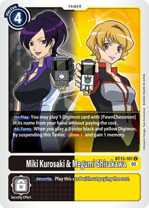 Miki Kurosaki & Megumi Shirakawa BT13-101 U Versus Royal Knights Digimon TCG - guardiangamingtcgs