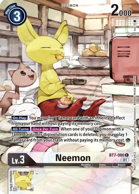 Foil Neemon (2nd Anniversary Frontier Card) BT7-080 C Next Adventure Digimon TCG - guardiangamingtcgs
