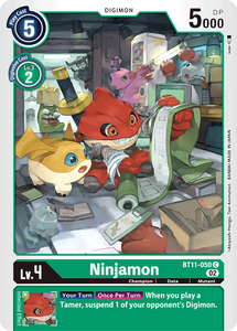 Foil Ninjamon BT11-050 C Dimensional Phase Digimon TCG - guardiangamingtcgs