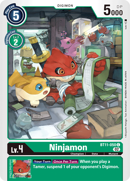 Foil Ninjamon BT11-050 C Dimensional Phase Digimon TCG - guardiangamingtcgs