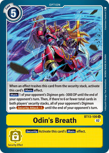 Odin's Breath BT13-106 U Versus Royal Knights Digimon TCG - guardiangamingtcgs