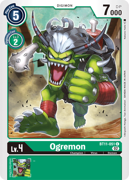 Foil Ogremon BT11-051 C Dimensional Phase Digimon TCG - guardiangamingtcgs